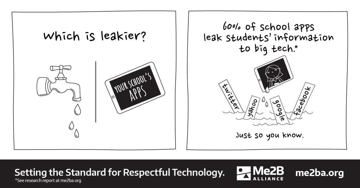 Cartoon Graphic: 60% of school apps leak students' information to big tech